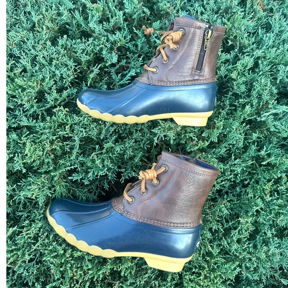 Sperry Topsider Saltwater Duck Boots Little‎ Kids Size 1M Blue Brown